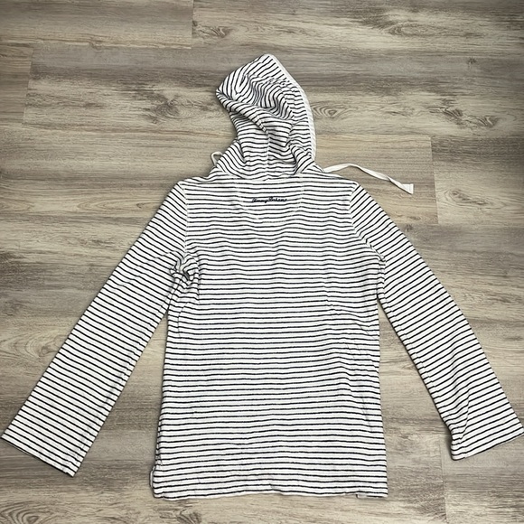 Tommy Bahama White & Navy Blue Striped Pullover Women's Sweater Hoodie Size XXS - Picture 6 of 16